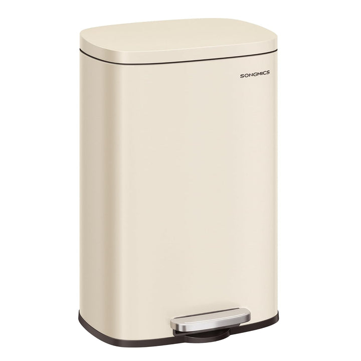SONGMICS Mülleimer Küche, 50 Liter, Abfalleimer, Treteimer, mit Deckel, Softclose, Fusspedal, Stahl,