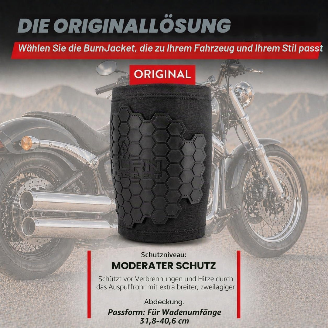 Burn Jacket Motorrad Auspuffrohr Verbrennung Schutzhülle Beinschutz, Schwarz 12.5 - 16.5 inches, 12.