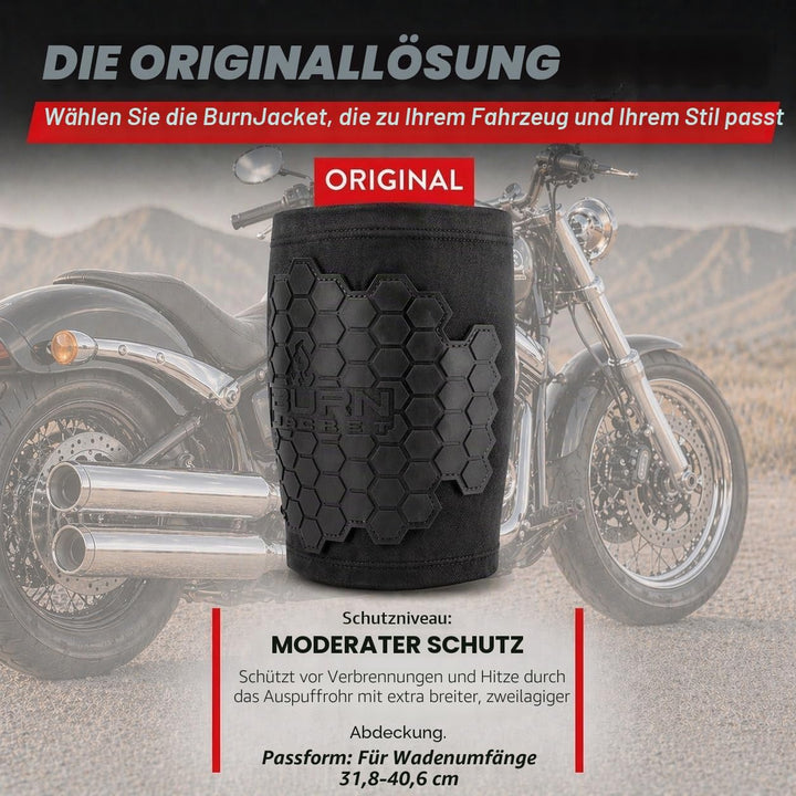 Burn Jacket Motorrad Auspuffrohr Verbrennung Schutzhülle Beinschutz, Schwarz 12.5 - 16.5 inches, 12.
