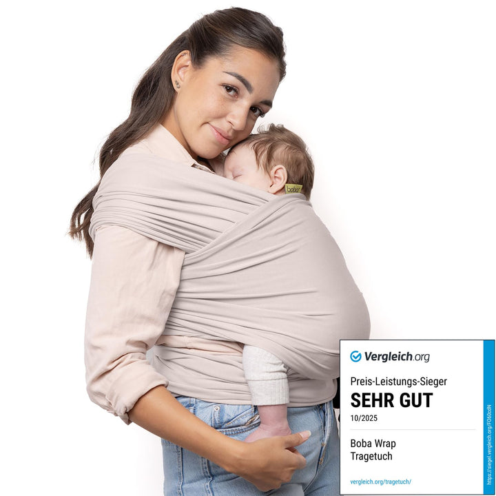 Boba Babytragetuch ab Geburt bis 15 kg - Kuschelweiche &amp; Atmungsaktive Bambusviskose, Tragetuch Baby