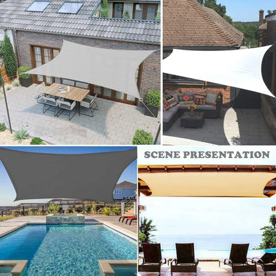 LOVE STORY Sonnensegel Rechteckig 3.5 x 5m Sonnenschutz Balkon Terrasse HDPE UV-Schutz Wasserdurchlä