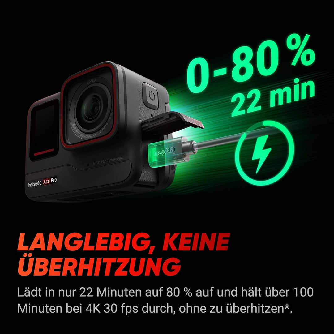 Insta360 Ace Pro Xplorer-Bundle Schiefergrau - wasserdichte Action-Kamera, zusammen mit Leica entwic