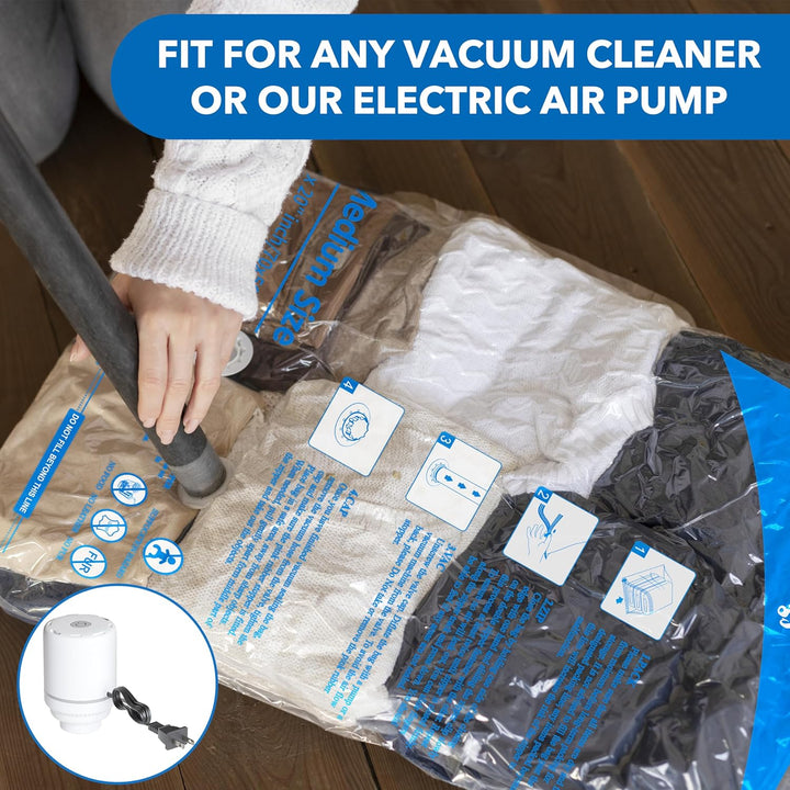 MEIQIHOME 16er Set Vakuumbeutel mit Elektrischer Pumpe – 4J/4L/4M/4S – Kompressionsbeutel für Kleidu