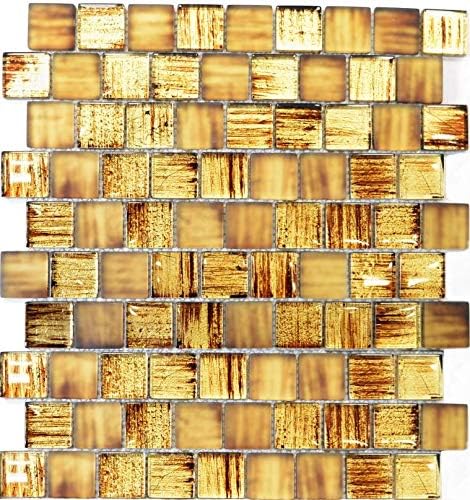 Mosaik Fliese Glasmosaik Crystal Milchglas braun klar gefrostet matt für WAND BAD DUSCHE KÜCHE FLIES