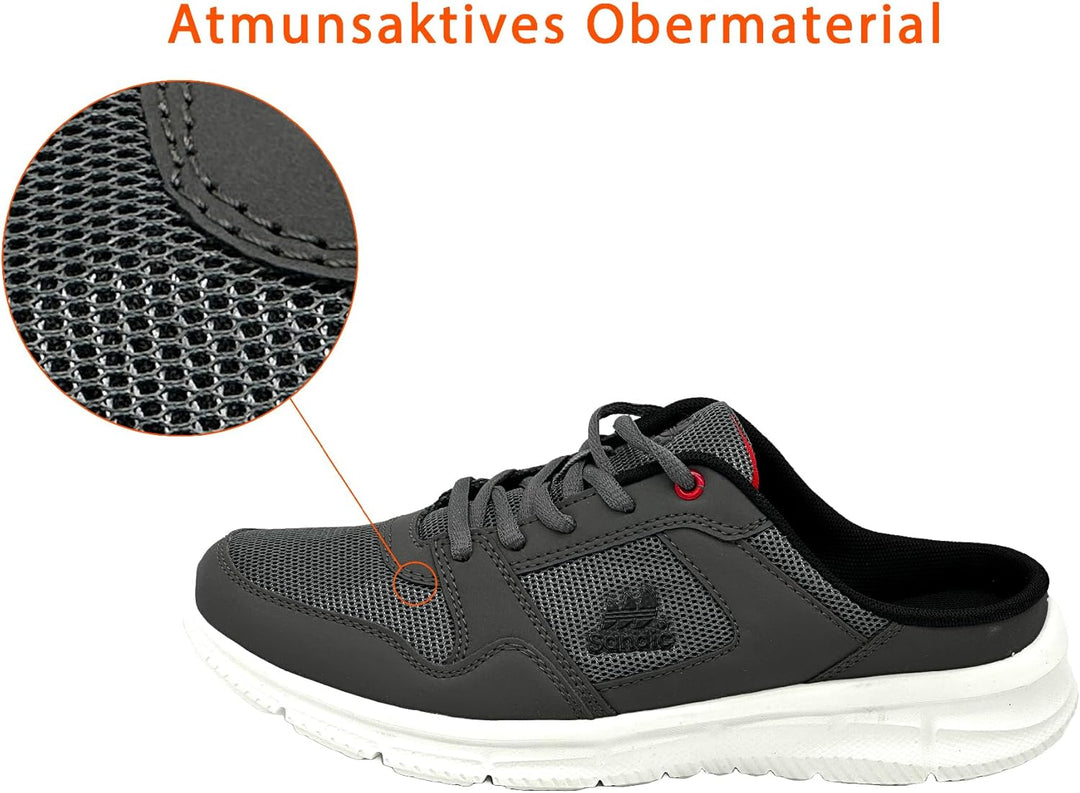 Ablovo® Damen Herren Pantoletten Sandalette Slipper Sabots Sneaker Freizeit 36 EU Dunkelgrau, 36 EU