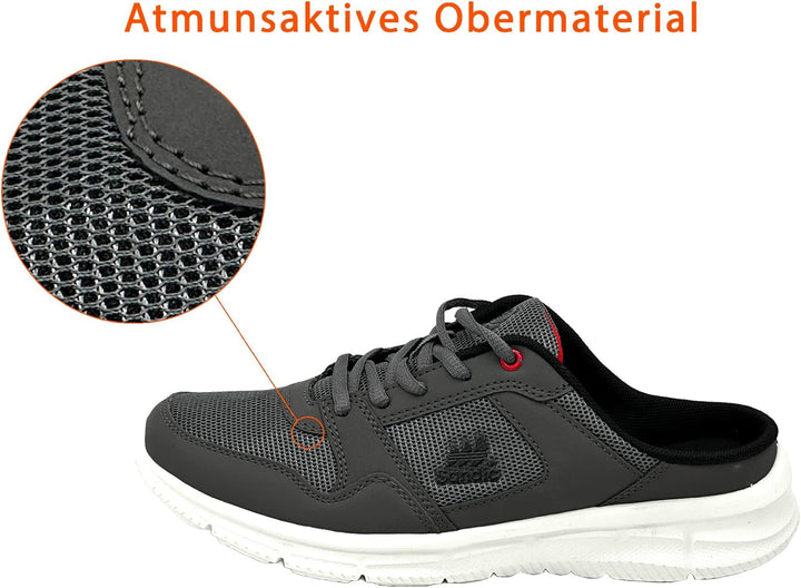 Ablovo® Damen Herren Pantoletten Sandalette Slipper Sabots Sneaker Freizeit 36 EU Dunkelgrau, 36 EU