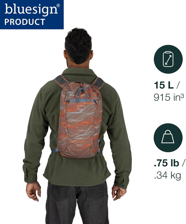 Osprey Unisex Daylite Cinch Pack Backpack (1er Pack), Blue Spikemoss/Alkaline