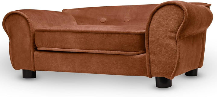 MG Design Haustiersofa in Braun – stabiles Holzgestell, weich gepolstert, pflegeleicht – Hundesofa &amp;