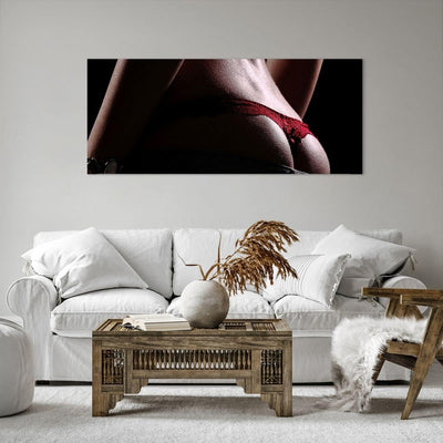 Wandbilder Dekoration Wohnzimmer Frau Körper String Panorama Bilder auf Leinwand 120x50cm Leinwandbi