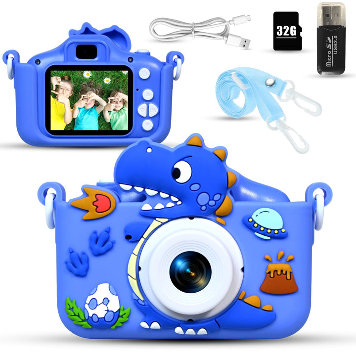 Kinderkamera, Digitalkamera Kinder 1080P 2,0"-Bildschirm Kinder Kamera mit 32GB Karte, Selfie Digita