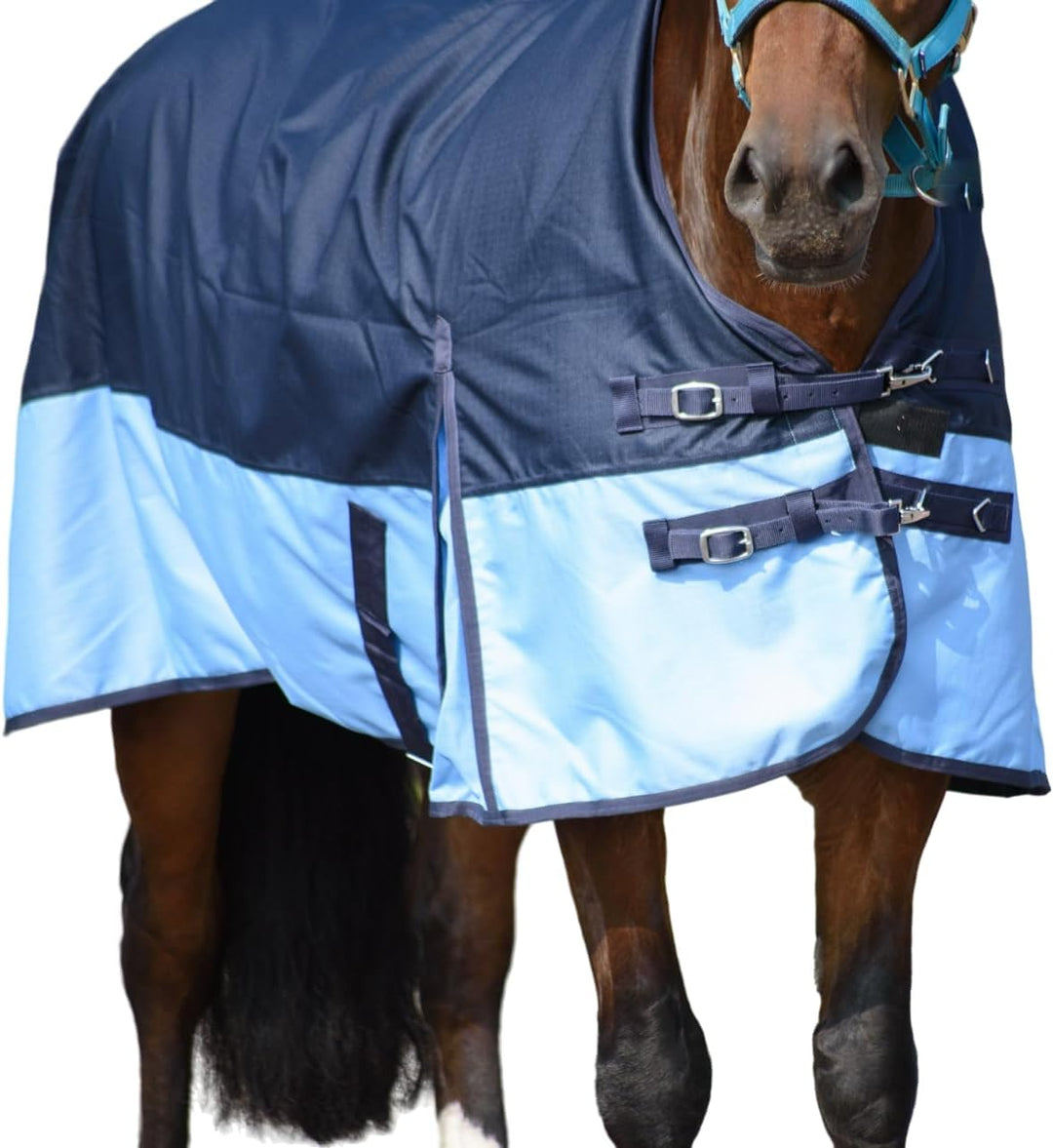 Pferdedecke 1200D High Neck Polarfleece Weidedecke Winterdecke Regendecke Turnout : Fleece Grey/Brow