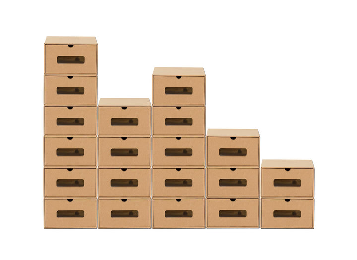 BigDean 20 Stück Aufbewahrungsbox mit Sichtfenster Stapelbar Schuhaufbewahrung Storage Box Schuhbox