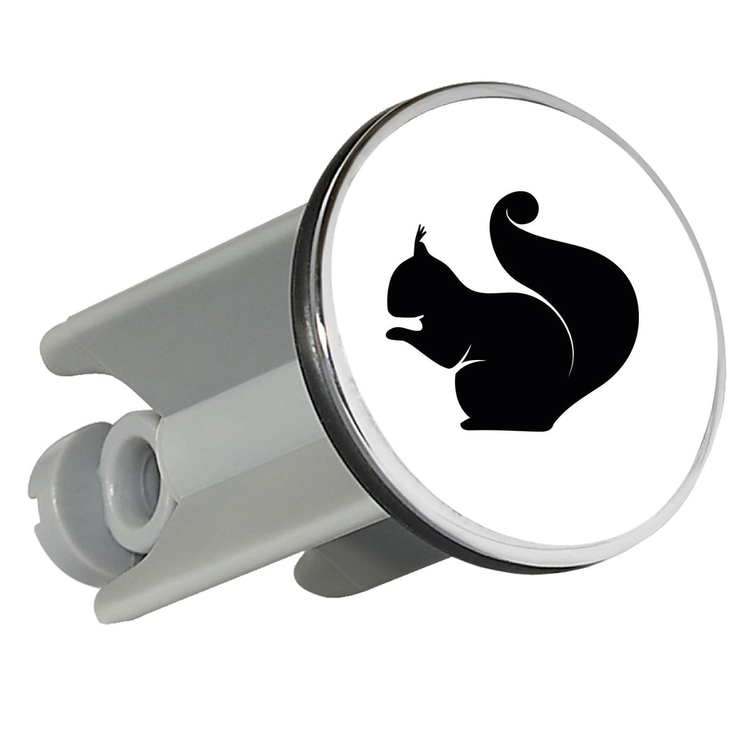 Waschbeckenstöpsel Eichhörnchen Silhouette Geschenk 4cm für Waschbecken Abflussstopfen Eichhörnchen