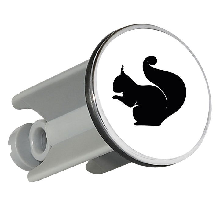 Waschbeckenstöpsel Eichhörnchen Silhouette Geschenk 4cm für Waschbecken Abflussstopfen Eichhörnchen