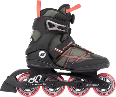 K2 Damen Alexis 80 Boa Inline Skates EU: 40.5 (UK: 7 / US: 9.5) grey - coral, EU: 40.5 (UK: 7 / US: