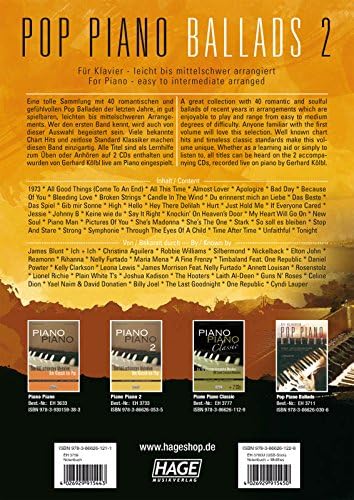Hage DIE 40 BESTEN POP-Piano Ballads Band 2 – der unverzichtbare Begleiter für Festlichkeiten mit Zw