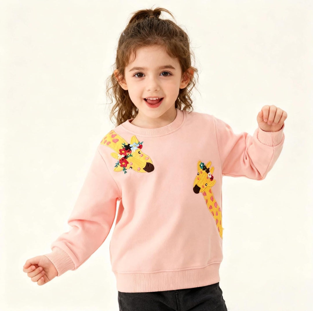 Codkkre Sweatshirt Mädchen Pullover für Kinder Süss Cartoon Sweater Mädchen Langarmshirts aus Baumwo