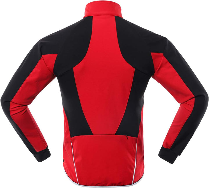 ARSUXEO Herren Winter Fahrradjacke Thermo-Vlies Softshell MTB Fahrrad Outwear Winddicht Wasserdicht