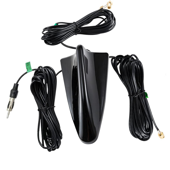 Vecys DAB DAB+ FM/AM GPS Autoantenne Haifischflosse Autoradio Antennensignalverstärker SMA zu SMB zu