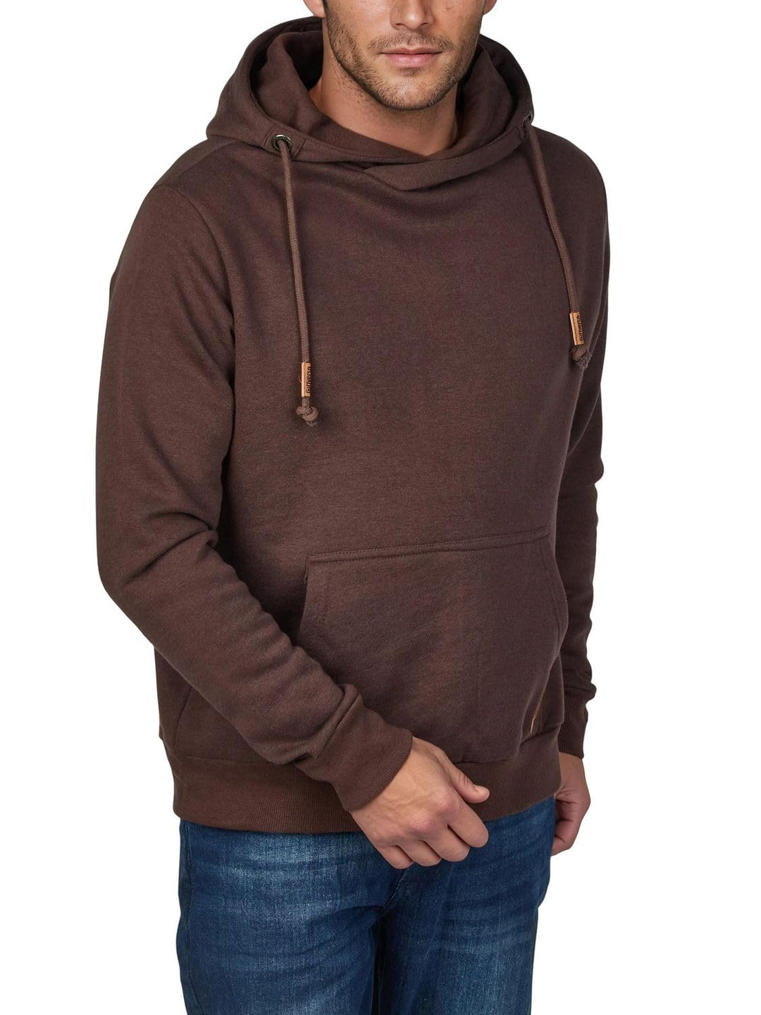 riverso Hoodie Herren Regular Fit RIVJulian Kapuzenpullover Pullover Cross-Over-Kragen Rot Blau Beig