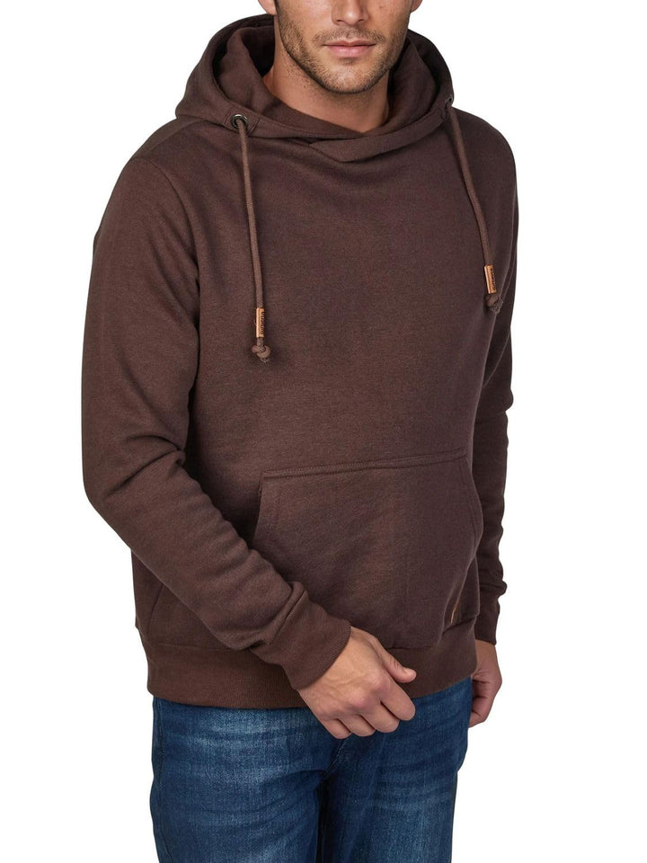 riverso Hoodie Herren Regular Fit RIVJulian Kapuzenpullover Pullover Cross-Over-Kragen Rot Blau Beig