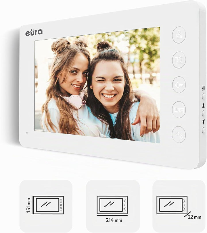 Eura VDP-76A3 Alpha Video-Türsprechanlage Gegensprechanlage 4 Draht, 7-Zoll-Farbmonitor, RFID, Bilds