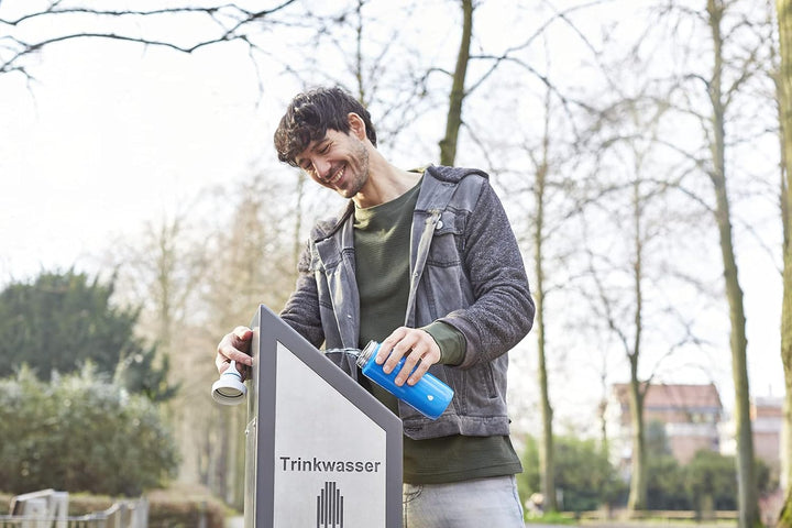 Emsa N30103 Trinkflasche Drink2Go Light Steel | 0,6 L | Edelstahl | Schraubverschluss | 100% auslauf
