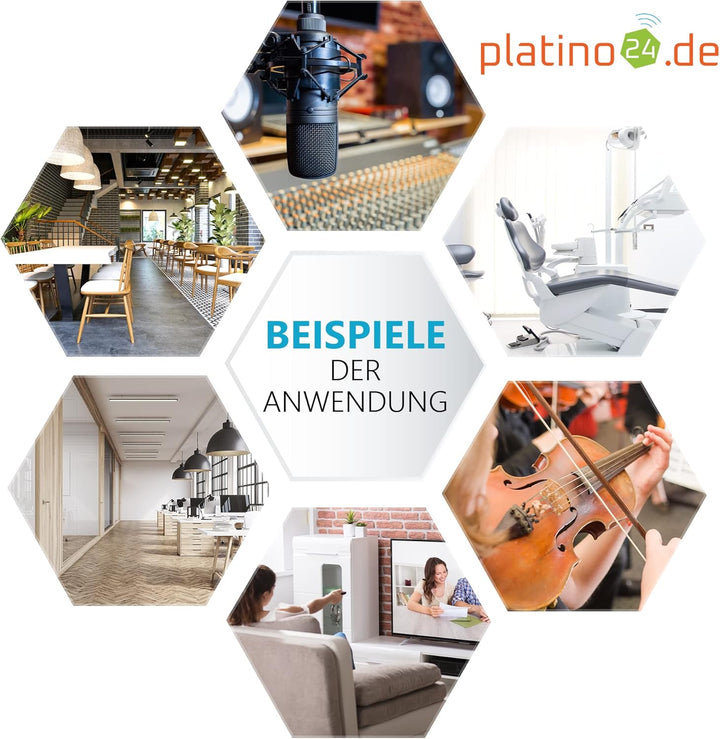 platino24 Schallabsorber COLORE aus Basotec G+ I Akustikpaneele mit Akustikfilz I 3D Wand-Paneele mi