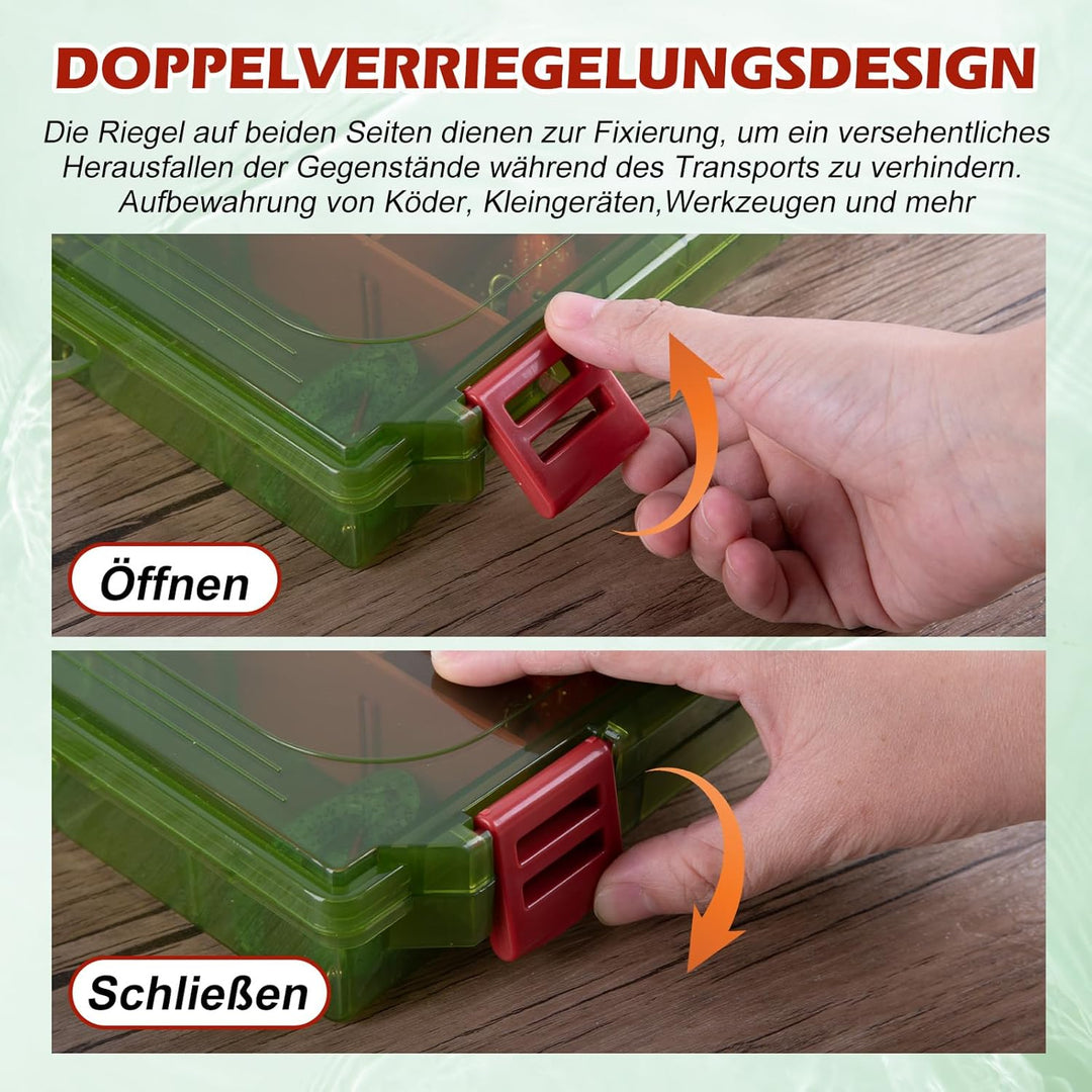 Goture Verdickte Köderbox Angeln 3700 - Transparente Angelbox mit Messlineal, Verstellbaren Trennwän