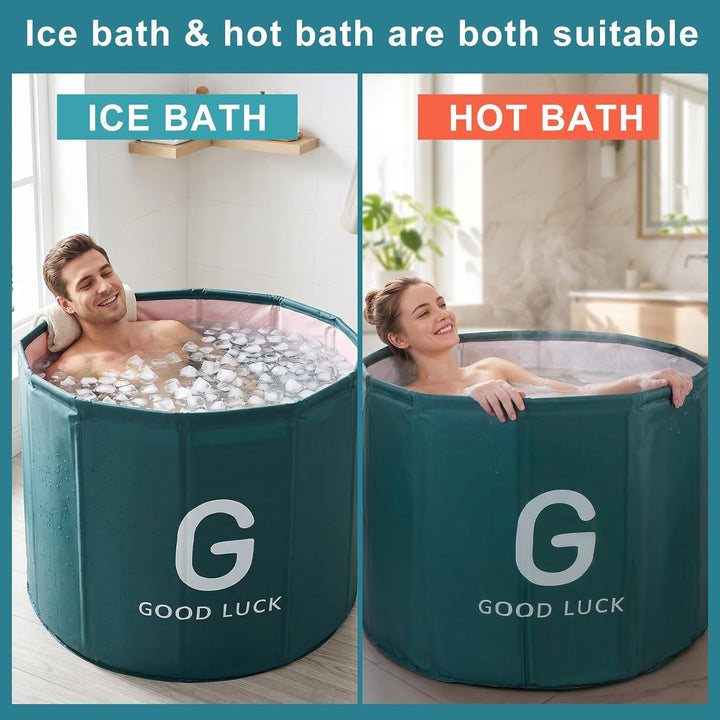 YYW Tragbare Faltbare Badewanne für Erwachsene, 80 x 65 cm, faltbare Badewanne für Eisbäder und warm