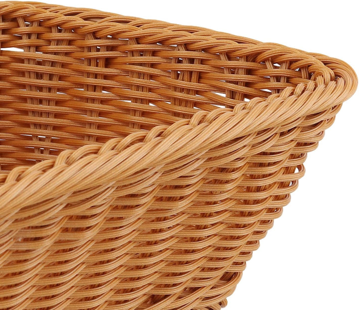 4 Stück Brotkorb Geflochten Set, Weidenkorb Rechteckig gross, Polypropylen Brötchenkorb Mehrzweckkor