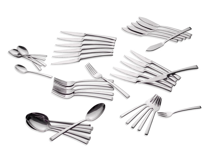 ECHTWERK Tafelbesteck Avelino, Silber Edition, 42-teilig, Essbesteck für bis zu 6 Personen, Edelstah