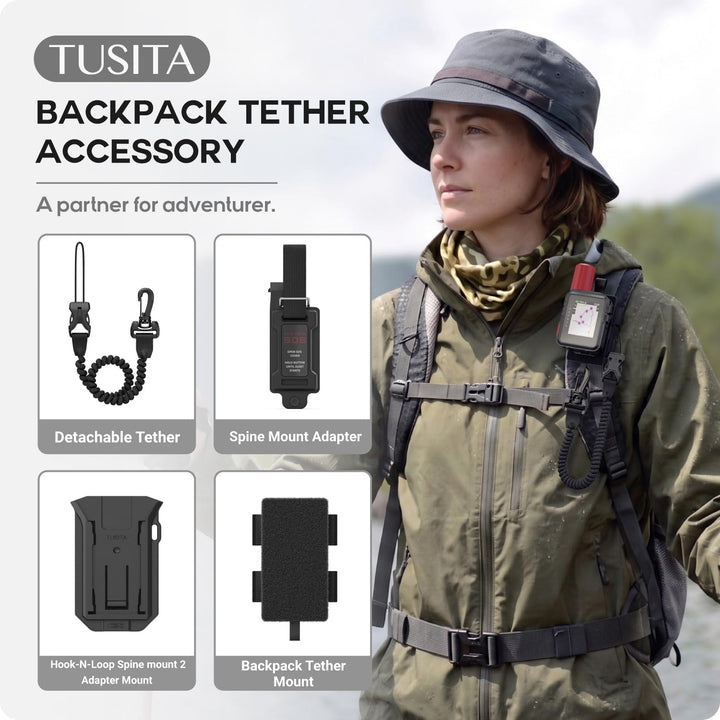TUSITA Rucksack Halterung Zubehör Kompatibel mit Garmin inReach Mini 3 / Plus Satelliten Kommunikati
