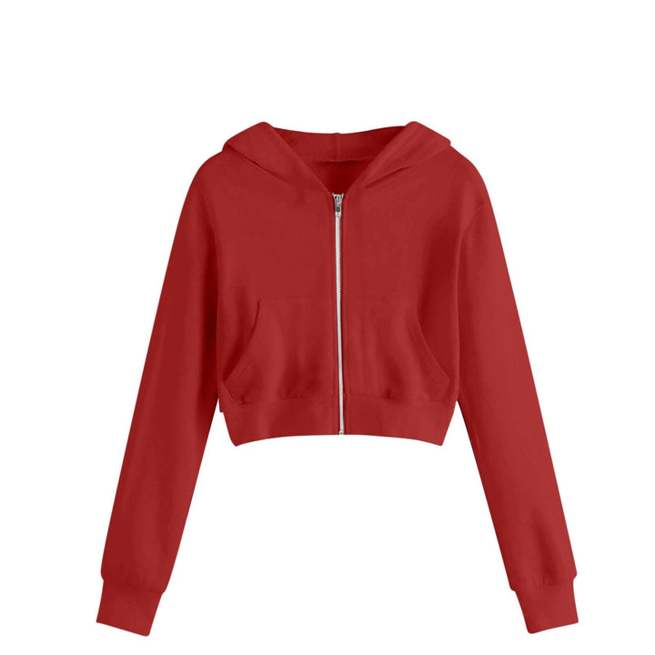 EMATOP Kurz Sweatjacke Mädchen Kinder Langarm Kapuzenjacke Einfarbige Baumwolle Sweatshirt Jacke Ful