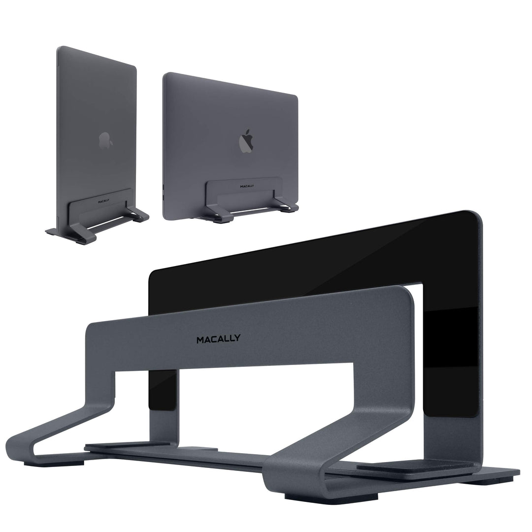 Macally Vertical Laptop Stand for Desk Space | Adjustable Vertical Stand Cradle | Laptop Holder - Ap