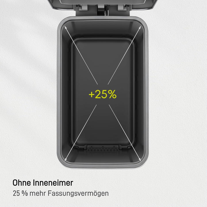 EKO Hudson 50 L Mülleimer mit Soft-Close-Deckel, schlanker Abfalleimer für Küche oder Zuhause, platz