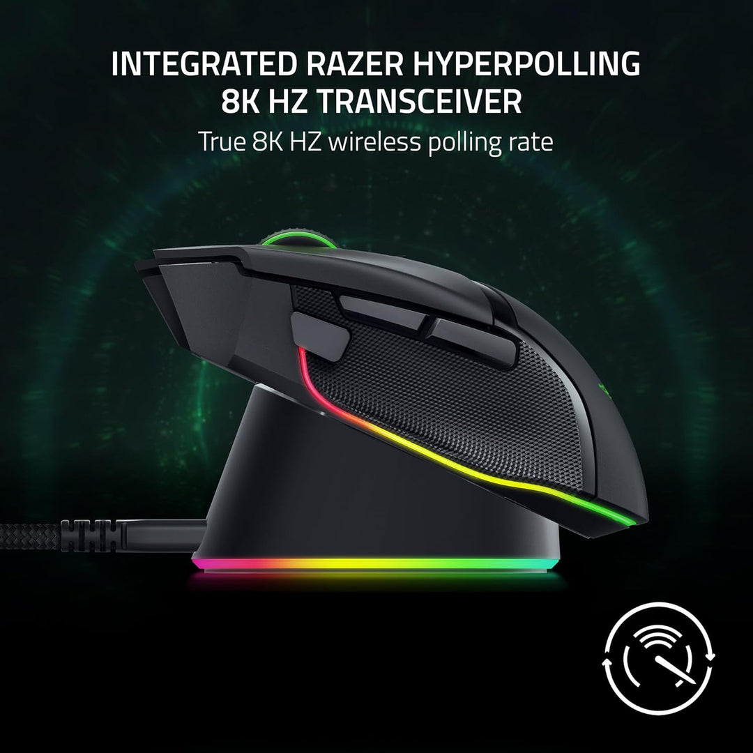 Razer Mouse Dock Pro mit kabellosem Ladepuck: magnetisches kabelloses Laden - Integrierter HyperPoll