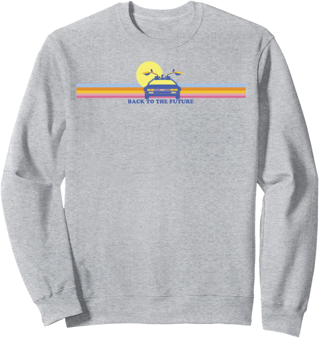 Back To The Future Delorean Retro Chest Stripes Sweatshirt