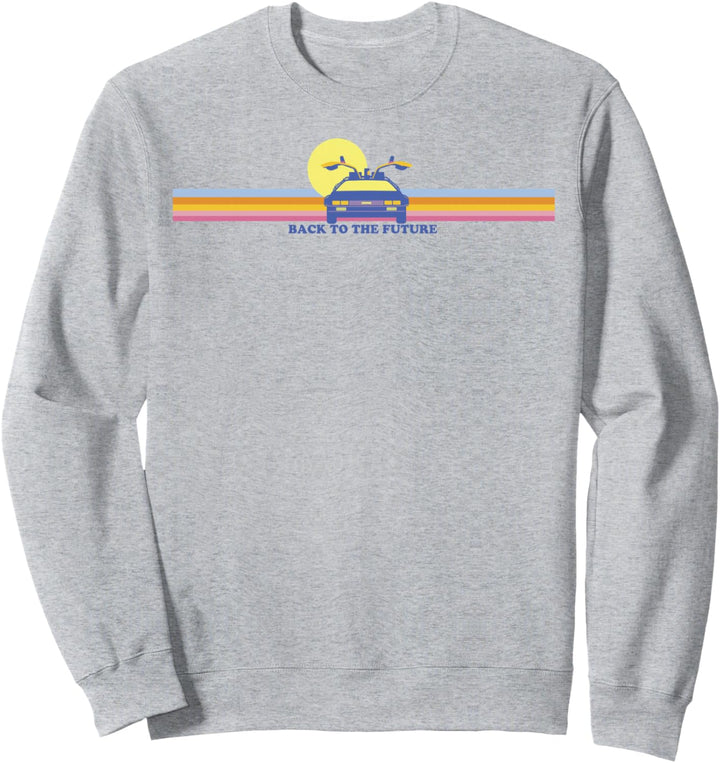Back To The Future Delorean Retro Chest Stripes Sweatshirt