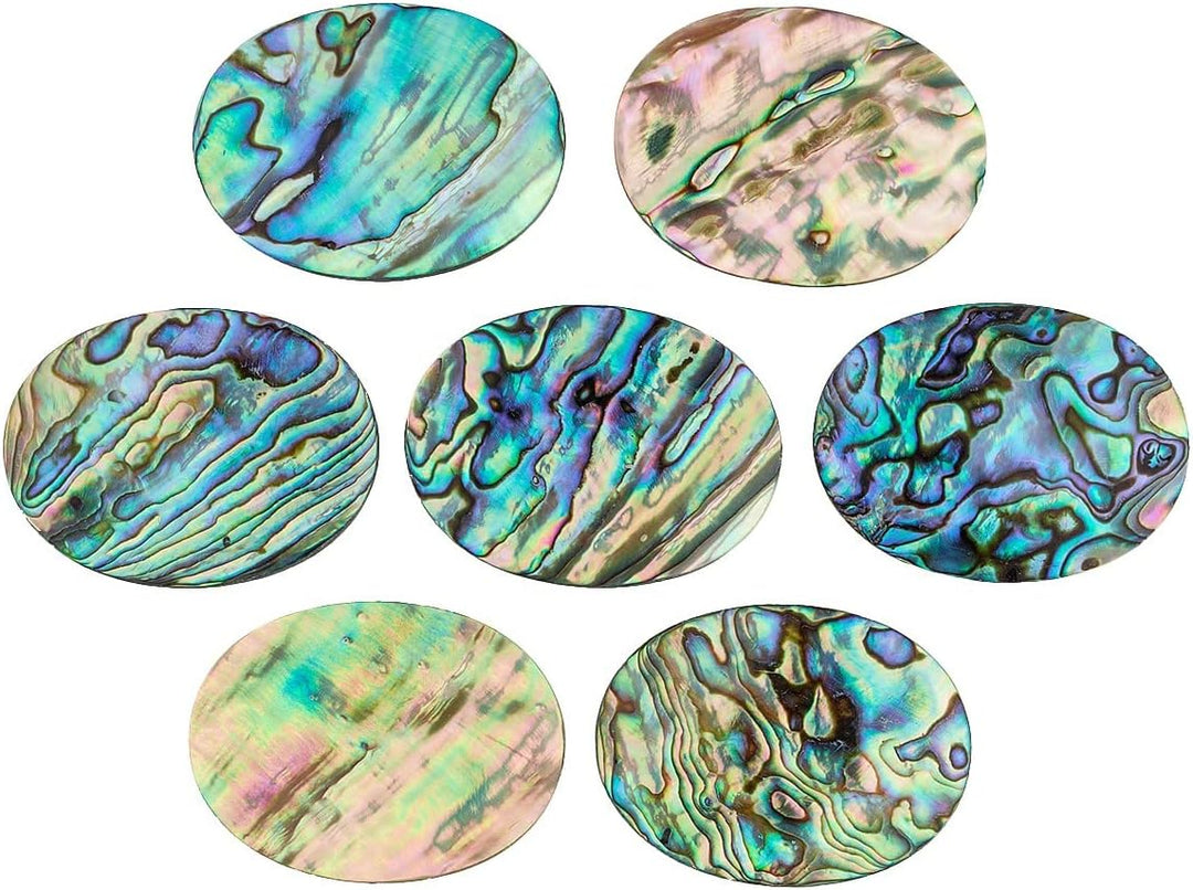 mookaitedecor Satz von 4 Oval Form Abalone Shell Cabinet Knobs mit Schrauben, dekorative Stein zieht