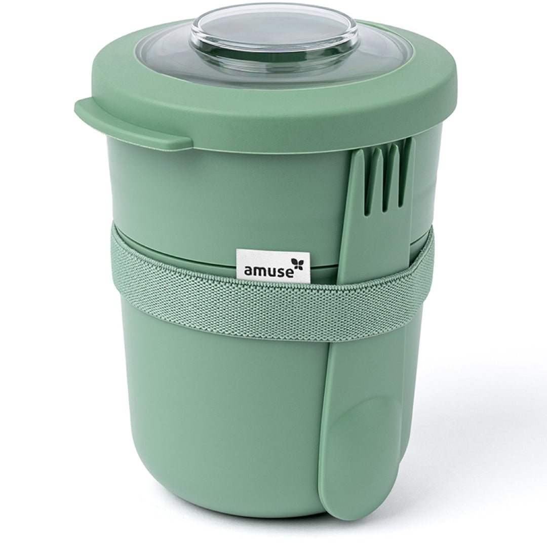 Amuse Müslibecher To Go (450ml + 150ml) | Crunch Cup | Auslaufsicherer Joghurtbecher To Go mit Löffe