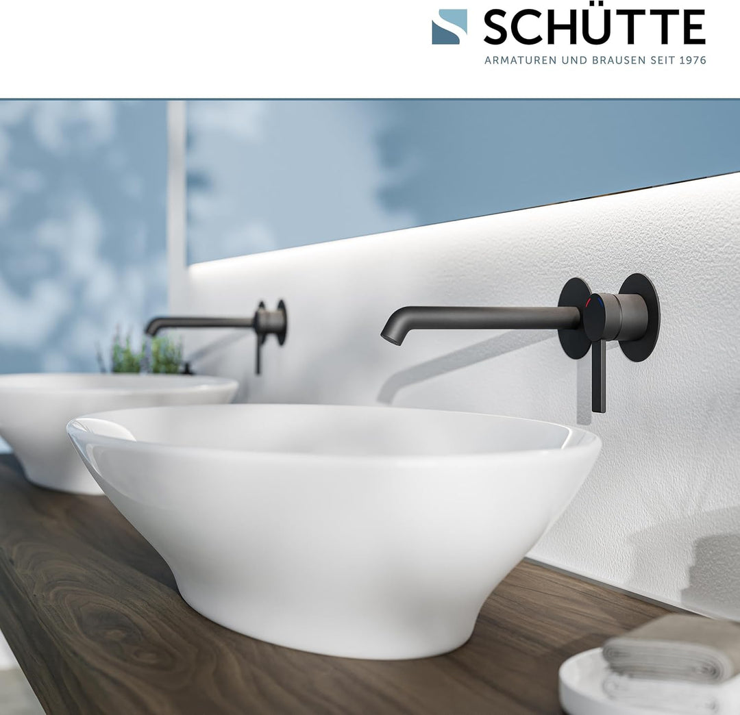Schütte Los Angeles Waschtischarmatur für Wandmontage, Eleganter Wasserhahn fürs Badezimmer, Mischba