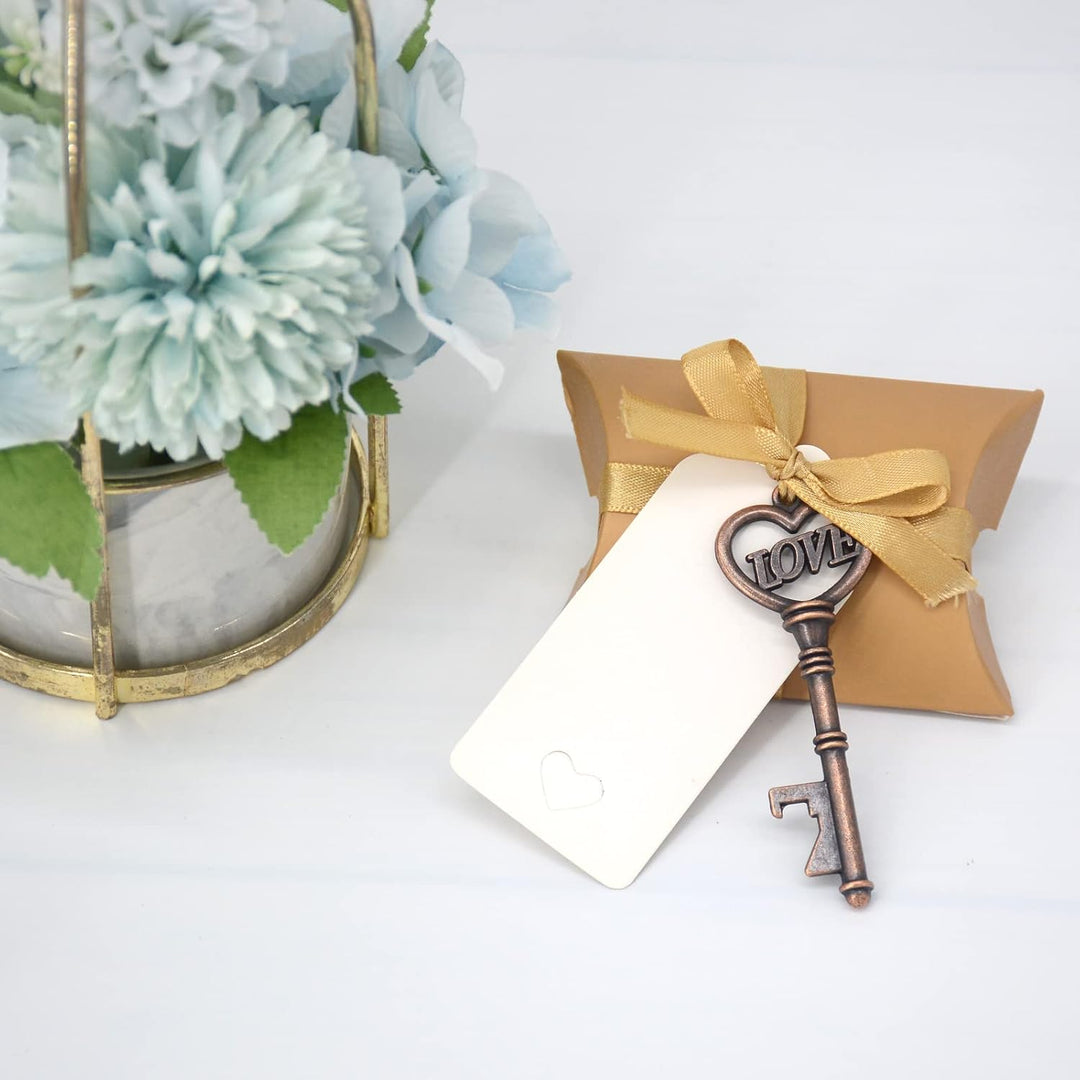 Makhry 50 Stück Schlüssel Flaschenöffner Hochzeit Herz Vintage Rustikal Hochzeitsgeschenke Souvenir