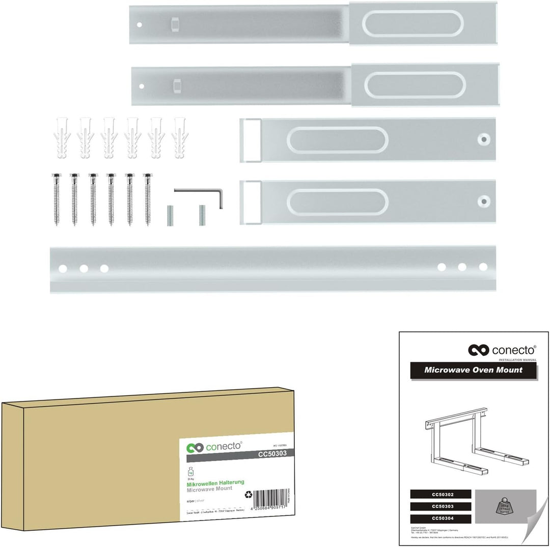 conecto CC50303 Universal-/Mikrowellenhalterung für Wandmontage Längenverstellbare Ausleger (385-535