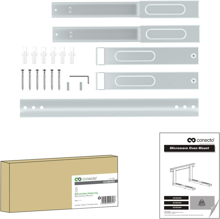 conecto CC50303 Universal-/Mikrowellenhalterung für Wandmontage Längenverstellbare Ausleger (385-535