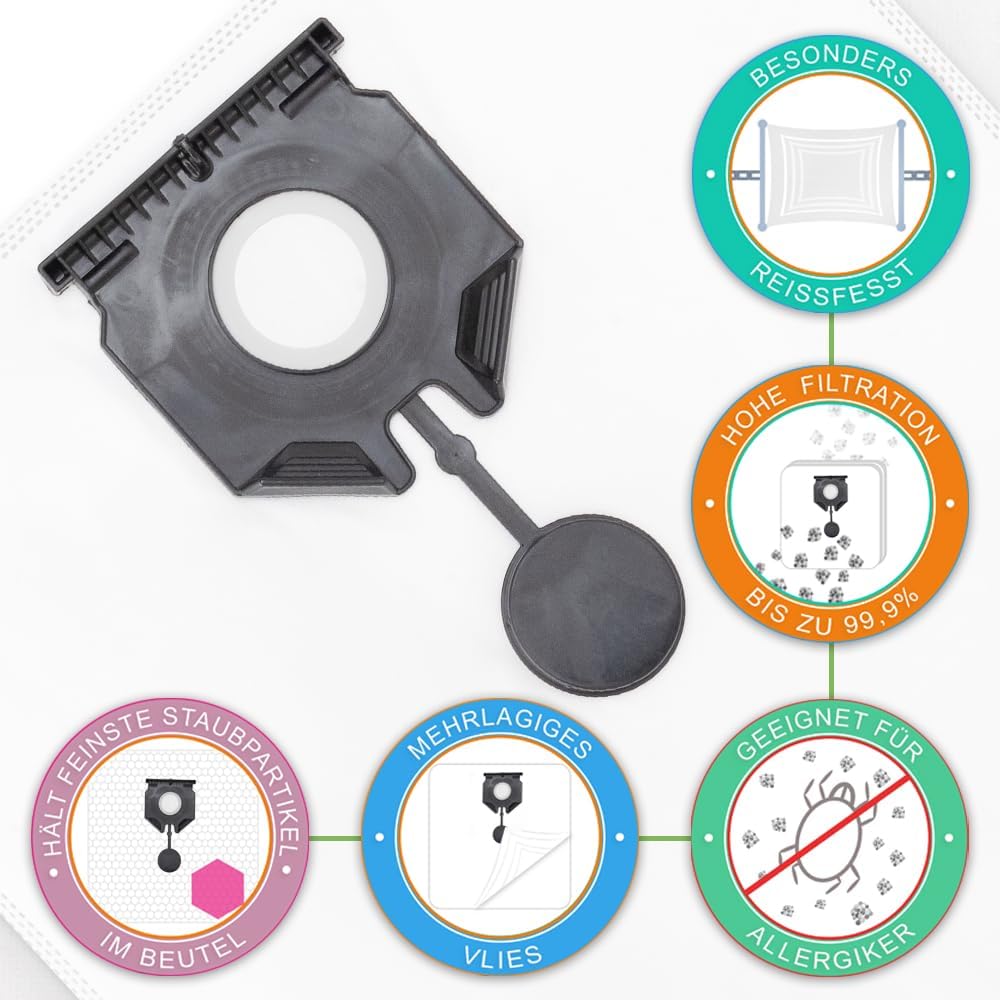 PRIMEBAG 5 Staubsaugerbeutel kompatibel mit Kärcher NT 40/1, NT 50/1 Tact - Ersetzt 2.889-155.0 - Re