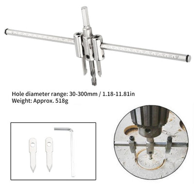 Kreisschneider Holz Verstellbar 30-300mm Lochsäge Silber Einstellbare Metall Holz Kreis Lochschneide
