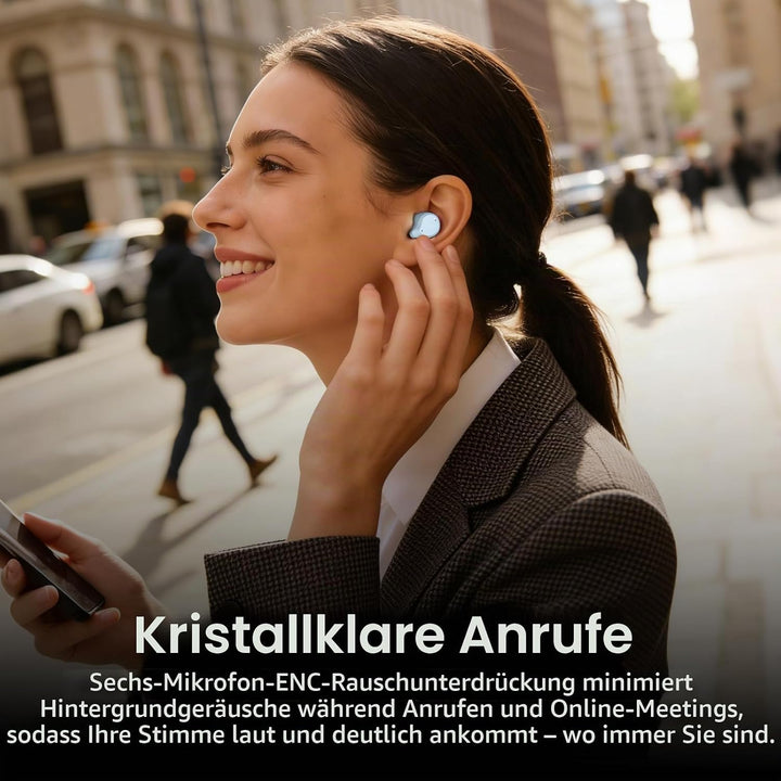 TOZO NC9 In Ear Kopfhörer Kabellos Bluetooth 5.3 mit Hybrid Active Noise Cancelling, 6 Mikrofone für