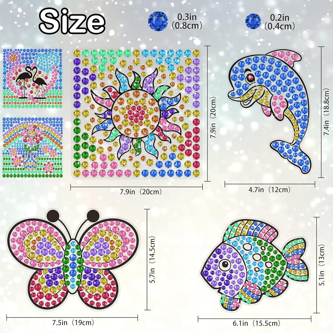 6 Stück Sonnenfänger Kits für Kinder Alter 6 7 8 9 10,DIY Diamant Malerei Kit Schmetterling Sonnenbl