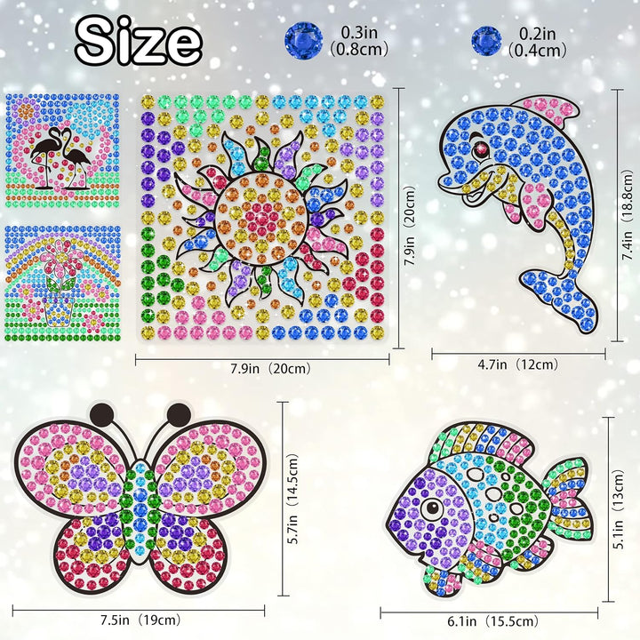 6 Stück Sonnenfänger Kits für Kinder Alter 6 7 8 9 10,DIY Diamant Malerei Kit Schmetterling Sonnenbl
